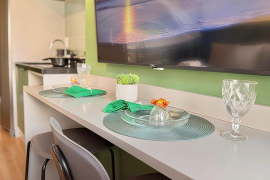 Cozinha de apartamento à venda com 1 quarto, 21m² em Pompeia, São Paulo