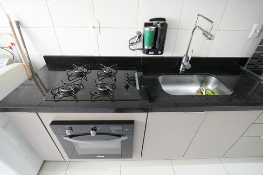 Cozinha de apartamento à venda com 3 quartos, 67m² em Vila Homero Thon, Santo André