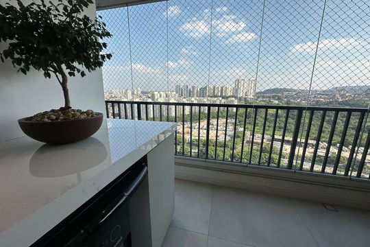 Varanda da Sala de apartamento à venda com 3 quartos, 110m² em Alphaville Empresarial, Barueri