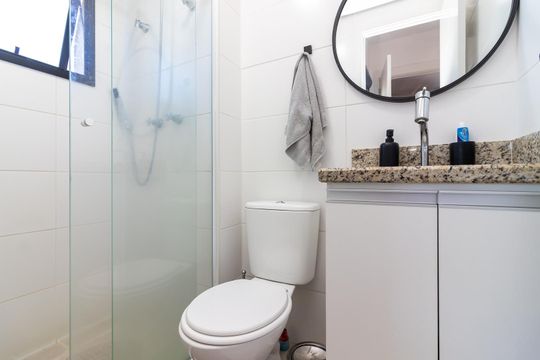 Banheiro da Suíte de apartamento à venda com 1 quarto, 38m² em Jardim São Paulo, São Paulo
