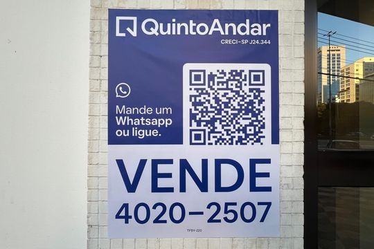 Placa de apartamento à venda com 1 quarto, 87m² em Pacaembu, São Paulo