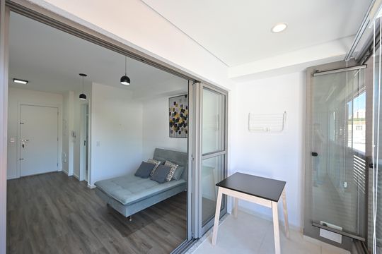 Varanda de kitnet/studio à venda com 1 quarto, 27m² em Mirandópolis, São Paulo