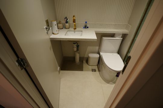 Banheiro Social de apartamento à venda com 2 quartos, 40m² em Jardim, Santo André