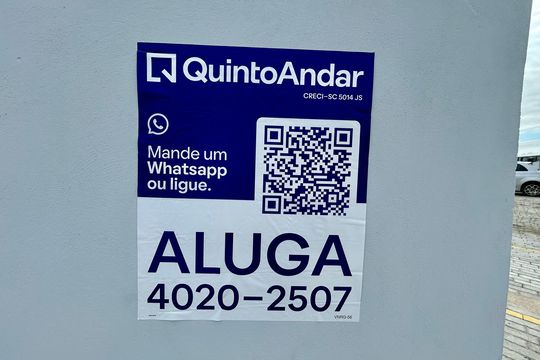 Placa  de apartamento para alugar com 1 quarto, 50m² em Ribeirão da Ilha, Florianópolis