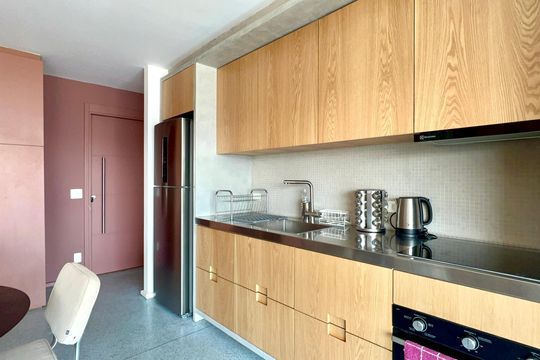 Cozinha de apartamento para alugar com 1 quarto, 51m² em Vila Anglo Brasileira, São Paulo