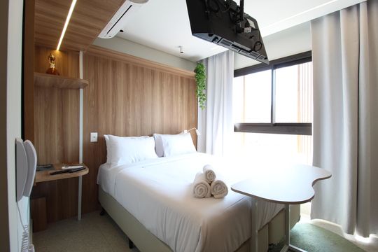 Sala/Quarto de kitnet/studio para alugar com 1 quarto, 21m² em Indianópolis, São Paulo