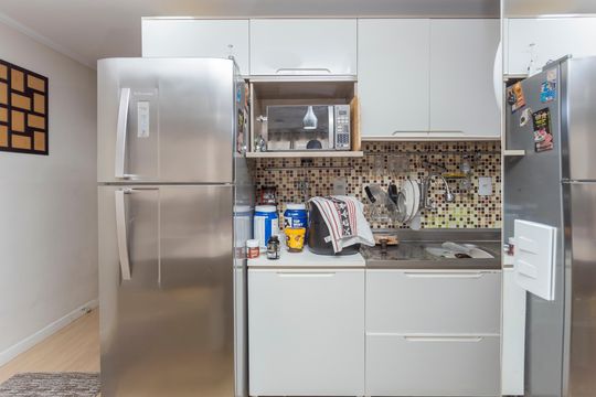 Cozinha de apartamento à venda com 2 quartos, 54m² em Interlagos, São Paulo
