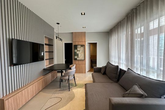 Sala de apartamento para alugar com 1 quarto, 55m² em Alphaville, Barueri