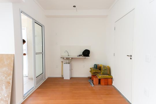 Sala - Cozinha de apartamento à venda com 1 quarto, 83m² em Jardim Monte Kemel, São Paulo