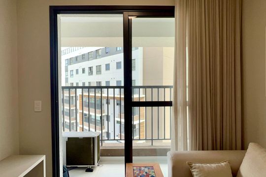 Varanda de kitnet/studio para alugar com 1 quarto, 27m² em Pinheiros, São Paulo