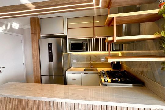 Cozinha de apartamento à venda com 2 quartos, 60m² em Vila Buenos Aires, São Paulo