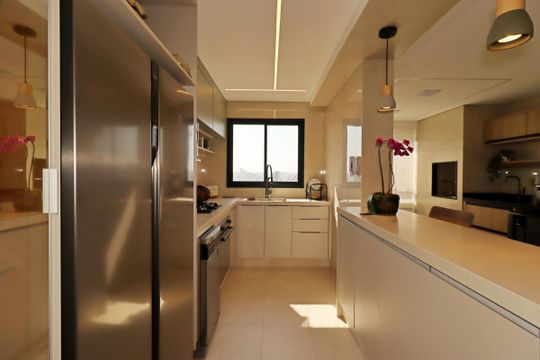 Cozinha de apartamento à venda com 3 quartos, 113m² em Vila Bastos, Santo André