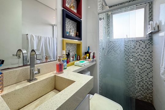 Banheiro Social de apartamento para alugar com 2 quartos, 60m² em Ferrazópolis, São Bernardo do Campo