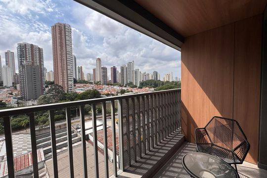 Varanda de apartamento à venda com 1 quarto, 26m² em Vila Regente Feijó, São Paulo