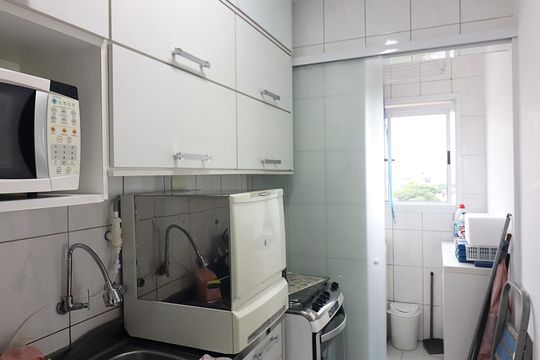Cozinha de apartamento à venda com 1 quarto, 46m² em Vila Goncalves, São Bernardo do Campo