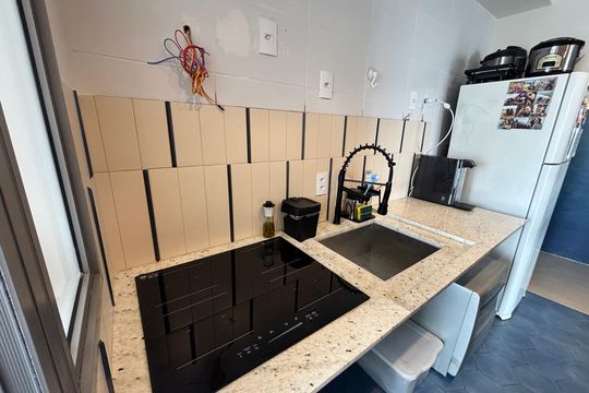 Cozinha de apartamento à venda com 3 quartos, 80m² em Chácara Seis de Outubro, São Paulo