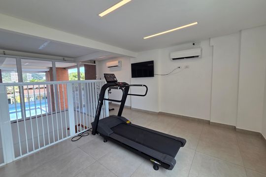 Área comum - Academia de apartamento para alugar com 1 quarto, 59m² em Canto do Forte, Praia Grande