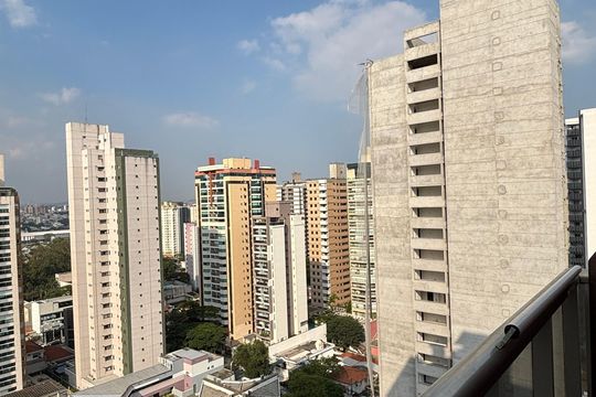 Sala - Sala de Jantar Varanda Vista de apartamento à venda com 1 quarto, 90m² em Jardim, Santo André