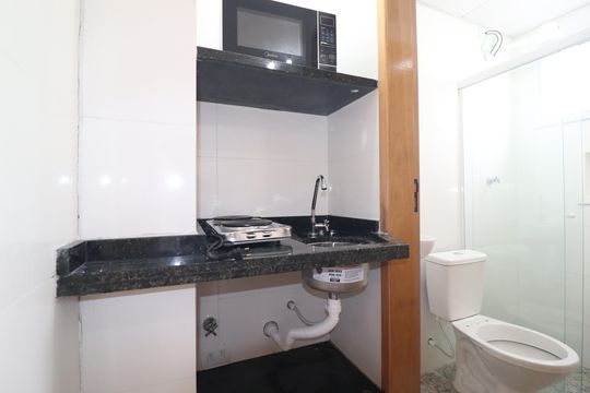 Cozinha de apartamento para alugar com 1 quarto, 10m² em Vila Sao Pedro, Santo André