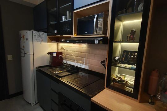 Cozinha de apartamento à venda com 1 quarto, 29m² em Jardim Prudência, São Paulo