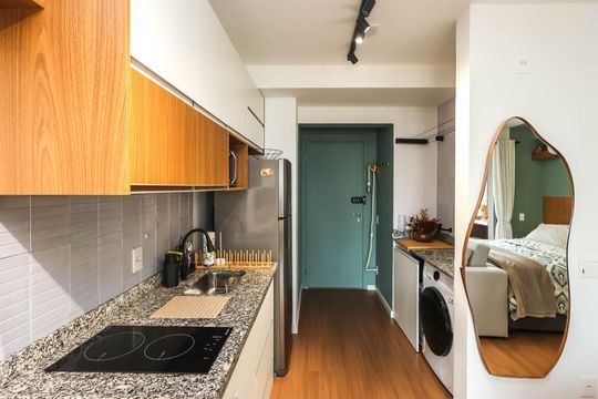 Cozinha de kitnet/studio para alugar com 1 quarto, 37m² em Ipiranga, São Paulo