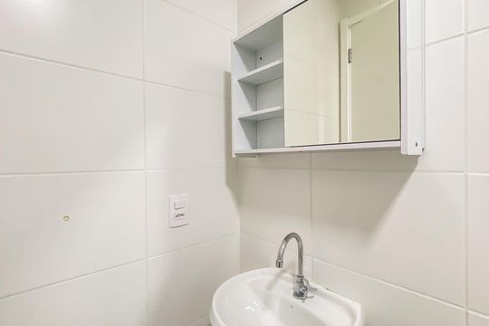 Banheiro da Suíte de apartamento à venda com 1 quarto, 36m² em Vila Penteado, São Paulo