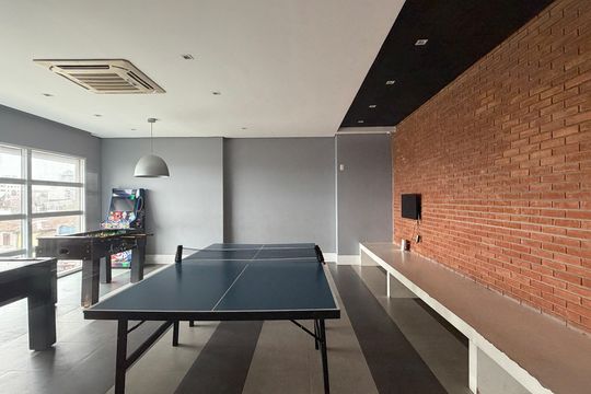 Área comum de kitnet/studio para alugar com 1 quarto, 49m² em Vila Matias, Santos