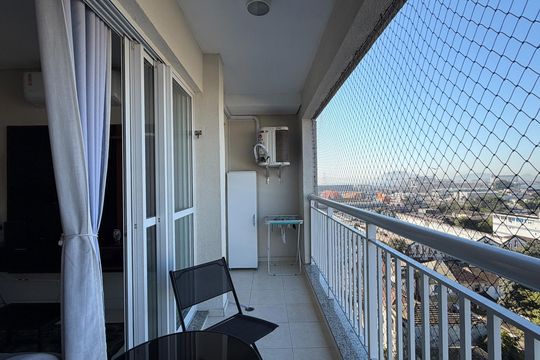 Varanda  de kitnet/studio para alugar com 1 quarto, 49m² em Vila Matias, Santos
