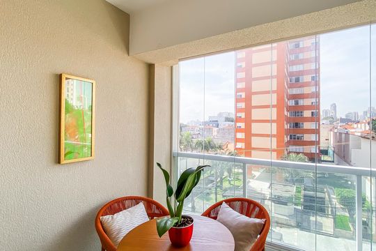 Varanda  de apartamento à venda com 2 quartos, 47m² em Chácara Tatuapé, São Paulo