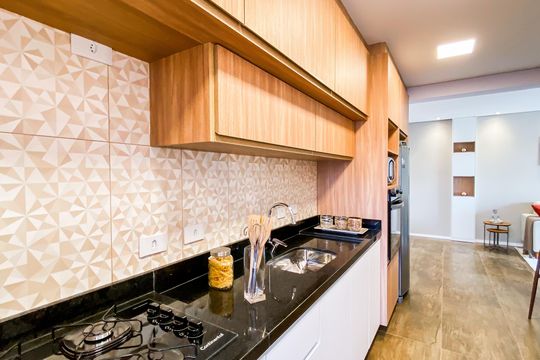 Cozinha  de apartamento à venda com 2 quartos, 47m² em Chácara Tatuapé, São Paulo