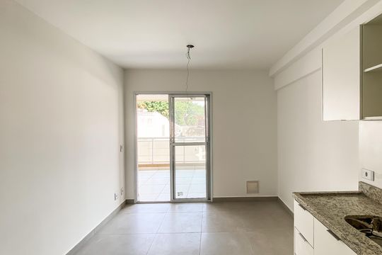 Sala /cozinha de apartamento à venda com 1 quarto, 34m² em Chácara Tatuapé, São Paulo
