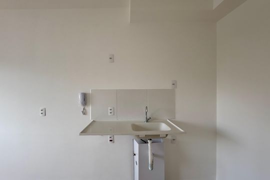 Cozinha  de kitnet/studio à venda com 1 quarto, 17m² em Santo Amaro, São Paulo
