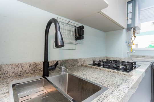 Cozinha de apartamento à venda com 2 quartos, 37m² em Jurubatuba, São Paulo