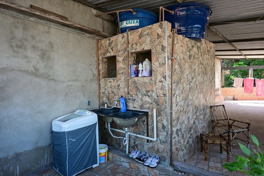 Área de Serviço  de casa para alugar com 1 quarto, 45m² em Jardim Oliveiras, Taboão da Serra
