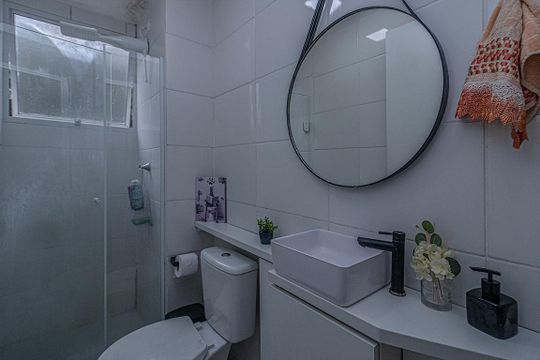 banheiro social_1 de apartamento à venda com 2 quartos, 42m² em Jardim Sao Saverio, São Paulo