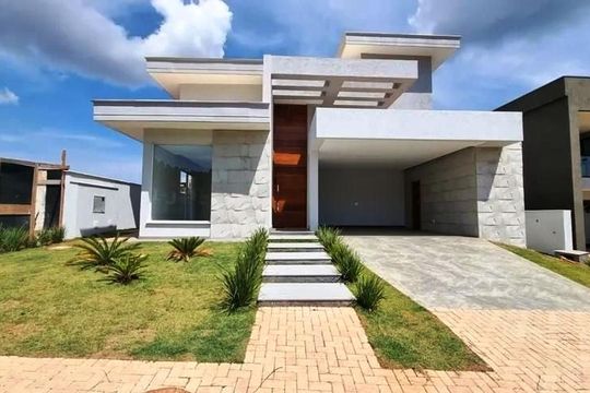 Fachada de casa à venda com 4 quartos, 280m² em Alphaville Nova Lima, Nova Lima
