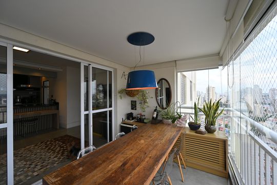 Varanda Gourmet de apartamento à venda com 3 quartos, 84m² em Chácara Inglesa, São Paulo