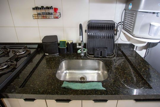 Cozinha de apartamento à venda com 2 quartos, 48m² em Campanário, Diadema
