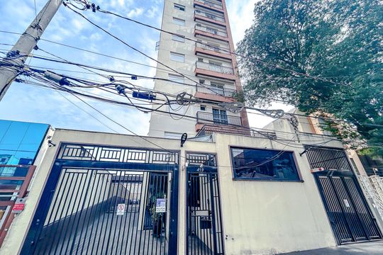 Fachada com Plaquinha de apartamento para alugar com 1 quarto, 37m² em Penha de França, São Paulo