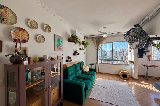 Sala de apartamento à venda com 3 quartos, 84m² em Cidade Monções, São Paulo