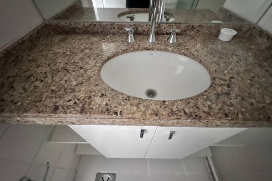 Banheiro Social de apartamento para alugar com 3 quartos, 81m² em Barra da Tijuca, Rio de Janeiro