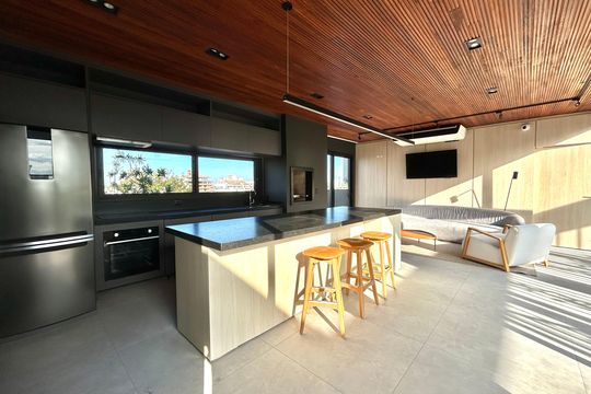 Área comum - Salão de festas de apartamento para alugar com 1 quarto, 50m² em Lagoa Pequena, Florianópolis
