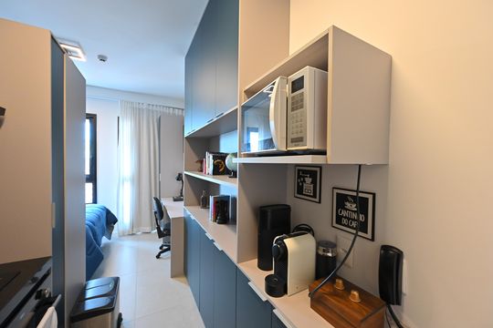 Cozinha de kitnet/studio para alugar com 1 quarto, 28m² em Vila Mariana, São Paulo
