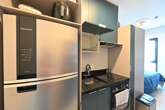 Cozinha de kitnet/studio para alugar com 1 quarto, 28m² em Vila Mariana, São Paulo