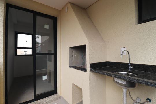 Varanda gourmet de apartamento à venda com 2 quartos, 58m² em Vila Valparaíso, Santo André