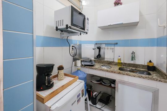 Cozinha de kitnet/studio à venda com 1 quarto, 25m² em Lapa, Rio de Janeiro