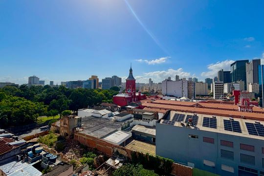 Sala - vista de apartamento à venda com 1 quarto, 32m² em Centro, Rio de Janeiro