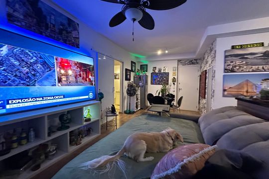 Sala de apartamento à venda com 1 quarto, 55m² em Alphaville Conde Ii, Barueri