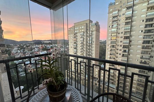 Varanda da Sala de apartamento à venda com 1 quarto, 55m² em Alphaville Conde Ii, Barueri
