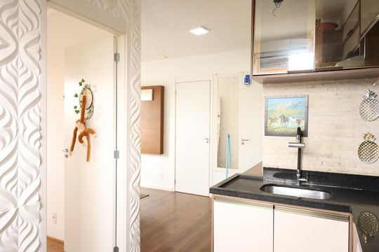 Cozinha de apartamento à venda com 2 quartos, 42m² em Jardim Lideranca, São Paulo